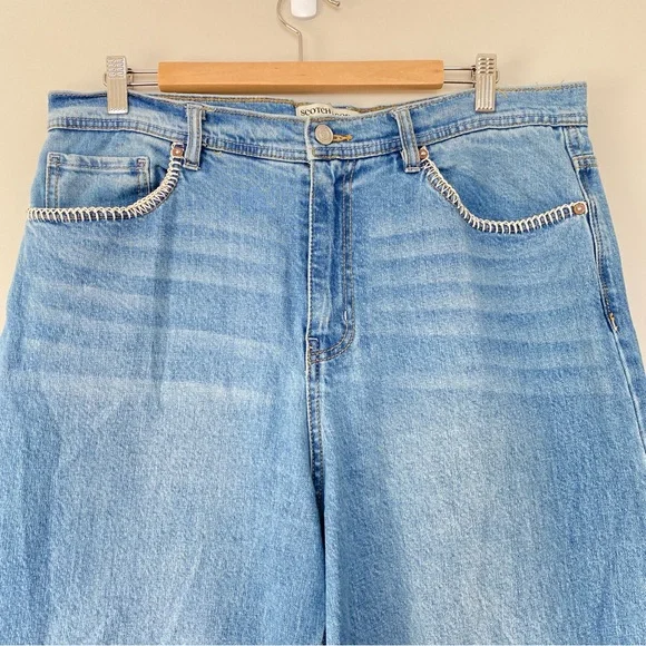 Scotch & Soda The Daze Wide Leg High Rise Jeans Blue Sz 32 - Picture 4 of 12